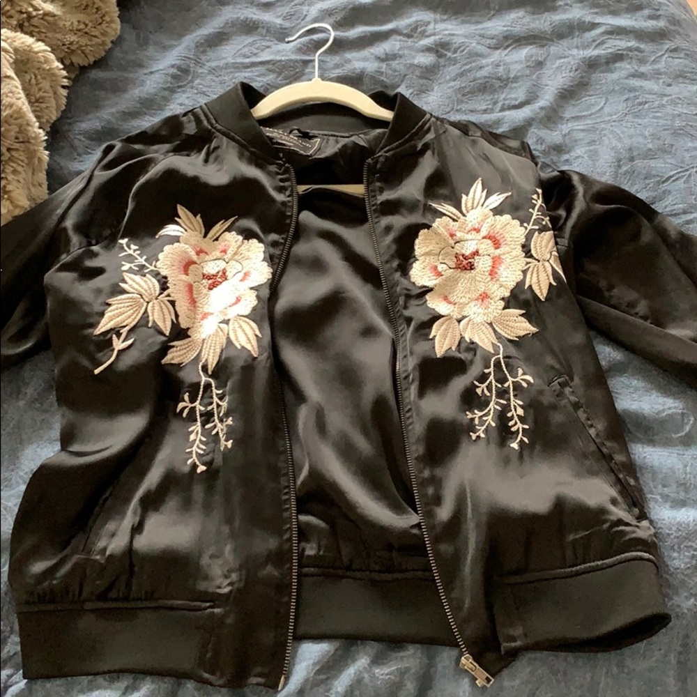Lucky Brand Silk Bomber Jacket